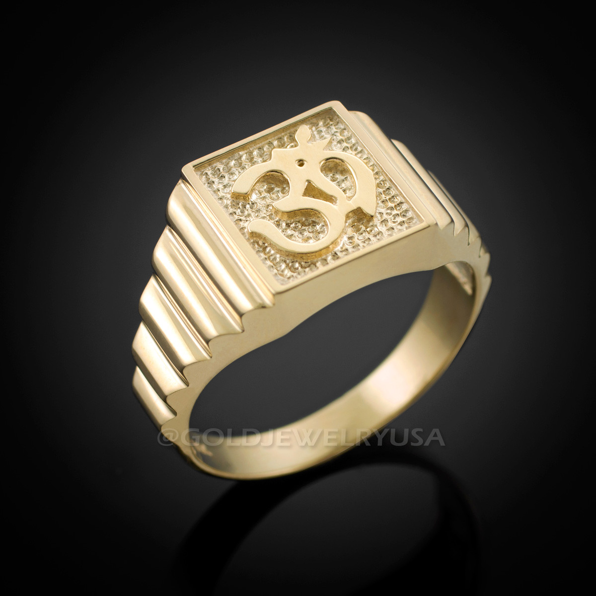 Special Diamond + 18k Gold OM Men's Ring – Andaaz Jewelers
